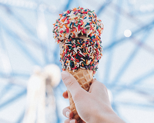 ice cream cone with sprinkles