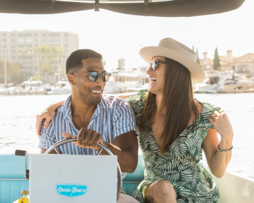 guy and girl smiling